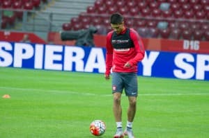 Polska - Gibraltar, Eliminacje EURO 2016 w Piłce Nożnej, Bartosz Kapustka, 06.09.2015, fot. Grzegorz Rutkowski;