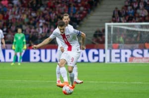 Polska - Gibraltar, Eliminacje EURO 2016 w Piłce Nożnej, Robert Lewandowski, 07.09.2015, fot. Grzegorz Rutkowski;
