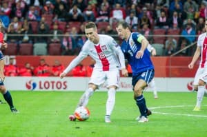 Polska - Gibraltar, Eliminacje EURO 2016 w Piłce Nożnej, Piotr Zieliński, Roy Chipolina, 07.09.2015, fot. Grzegorz Rutkowski;