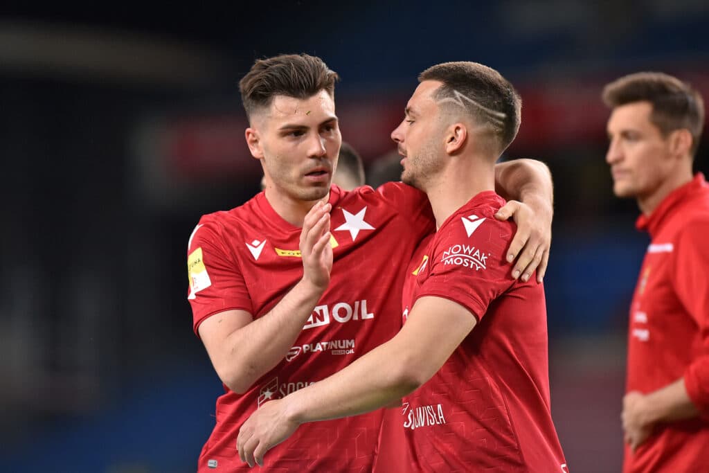 Luis Fernandez w barwach Wisły Kraków w meczu Fortuna 1 Liga