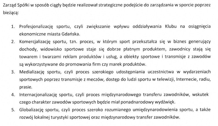 Lechia Gdańsk - sprawozdanie z działalności spółki