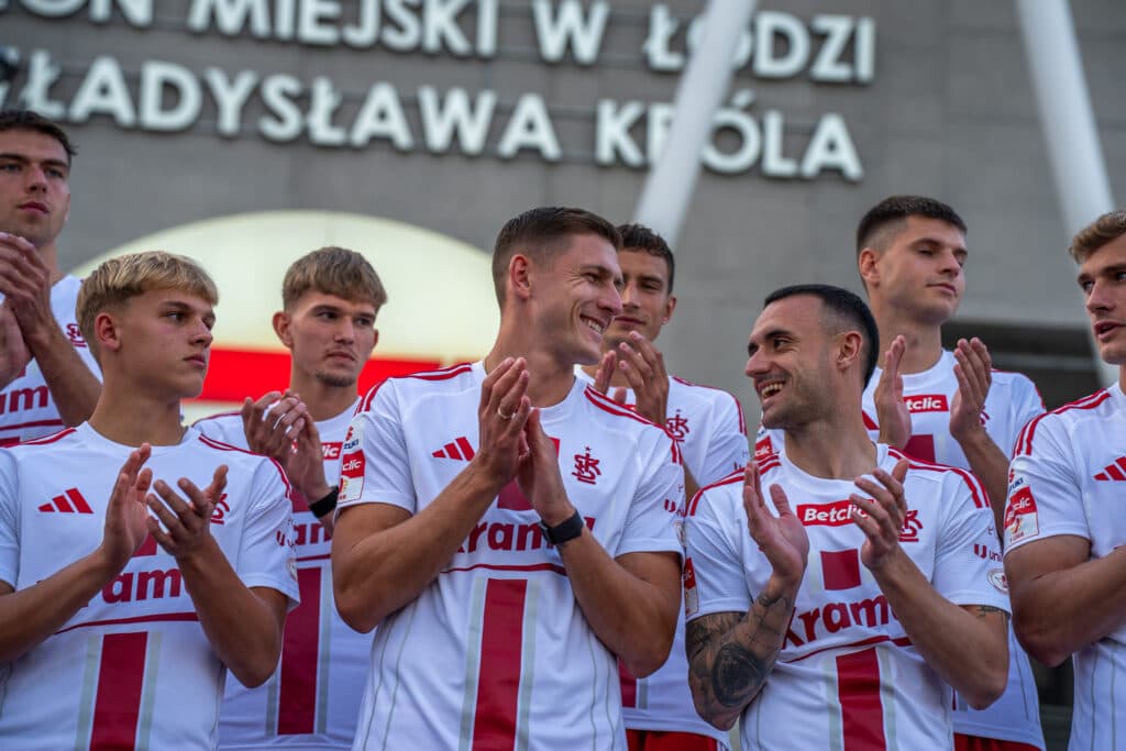 Zawodnicy ŁKS Łódź podczas przedsezonowej prezentacji