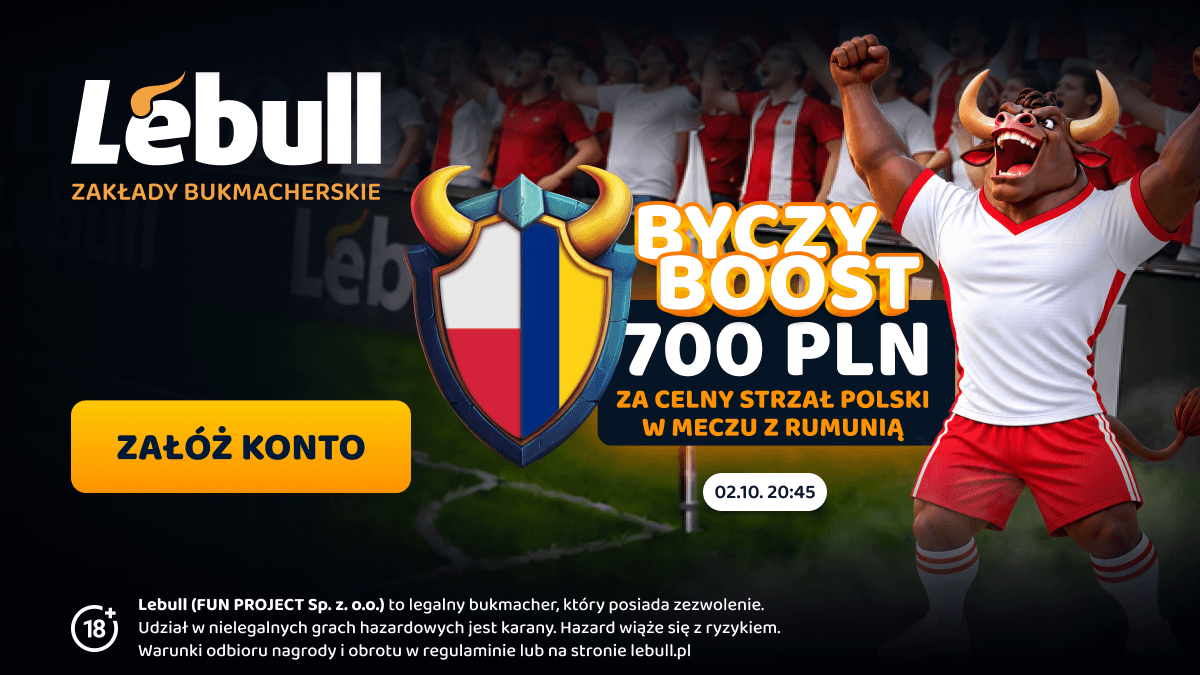 Baner Lebull: ByczyBOOST 700 PLN za celny strzał Polski w meczu z Rumunią