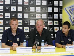 Na konferencji prasowej. Od lewej: Norbert Witkowski, Dariusz Pasieka, Mirko Ivanovski