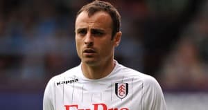 Dymitar Berbatow w barwach Fulham Londyn postara się utrzeć nosa byłemu chlebodawcy