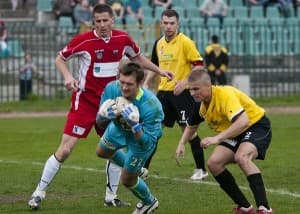Piłkarze GKS-u Tychy w akcji