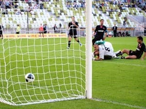 Bramka dla Lechii, którą zdobył Fred Benson 
