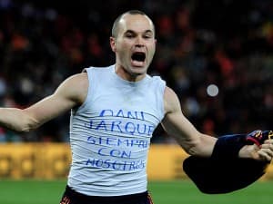 Tak Andres Iniesta cieszył się z bramki zdobytej w finale MŚ w 2010 w RPA