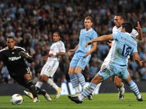 Aguero zdobył bramkę w swoim debiucie