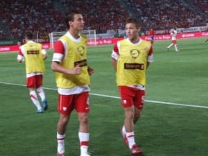 Maciej Rybus (po prawej) w meczu z Mołdawią nie wystąpi