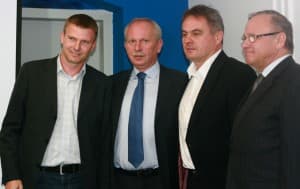 Zieliński i Juskowiak w asyście prezesa oraz dyrektora sportowego Kolejorza