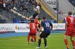 Piłkarze GKS-u Tychy w meczu z Zawiszą Bydgoszcz