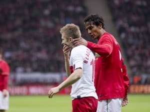Jakub Błaszczykowski (obok Bruno Alves) jest jednym z niewielu graczy, który grał w kadrze w czasach poprzednich potyczek z Portugalią