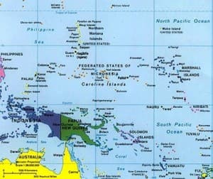 Kolorem zielonym zaznaczone są tereny należące do PNG