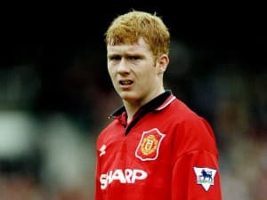 Scholes w koszulce United, rok 1995