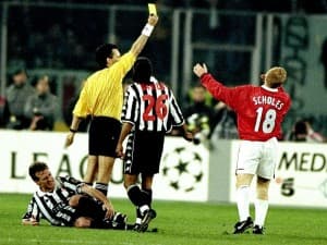 Półfinał LM. Scholes otrzymuje czerwony kartonik i nie gra w finale z Bayernem