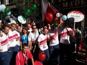 Reprezentacja Polski w piłce nożnej ulicznej podczas ceremonii otwarcia mistrzostw świata w Meksyku