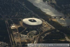 Stadion Narodowy, widok z lotu ptaka