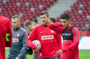 Polska - Gibraltar, Eliminacje EURO 2016 w Piłce Nożnej, 06.09.2015, Robert Lewandowski, fot. Grzegorz Rutkowski;