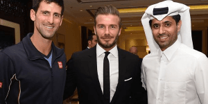 David Beckham zdążył zaprzyjaźnić się z Nasserem Al-Khelaifim (fot. Canal=supporters.com)