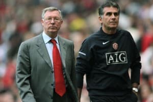 Mistrzowska para z Manchesteru - Ferguson i Queiroz (fot. manchestereveningnews.co.uk)