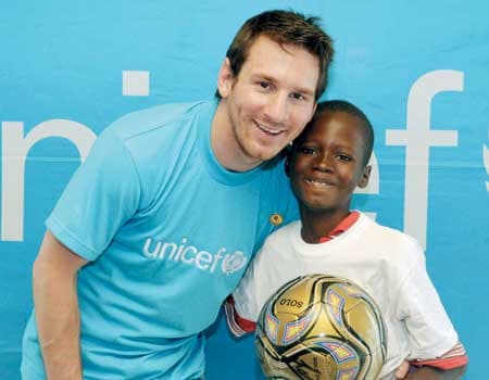 Leo Messi jest Ambasadorem dobrej woli UNICEF (fot. Lionel-messi.co.uk)