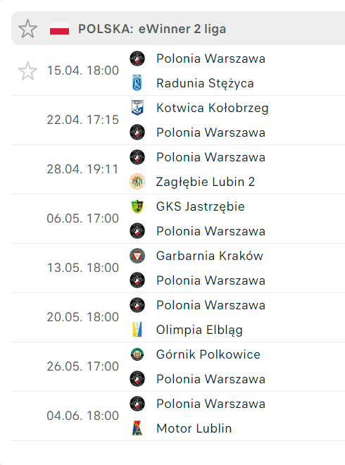 <strong>Screen teminarzu ze strony flashscore.pl</strong>