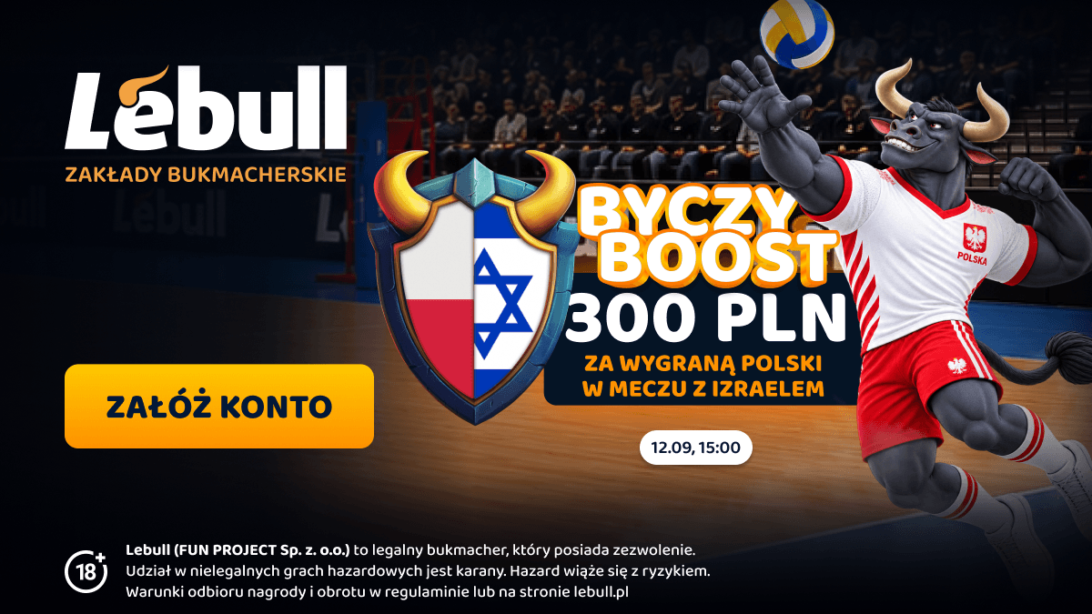 Baner promocji ByczyBOOST Lebull na mecz Polska – Izrael