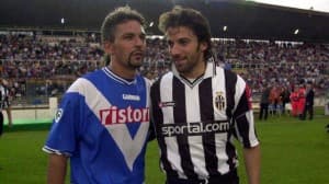 Roberto Baggio i jego następca w Juventusie, Alessandro Del Piero