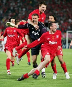 Radość Liverpoolu po zdobyciu LM w 2005 roku