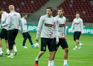 Robert Lewandowski i Paweł Wszołek