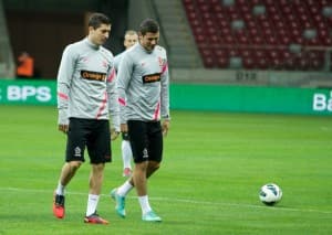 Robert Lewandowski i Paweł Wszołek