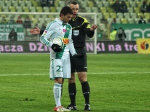 Mateusz Machaj wyróżniał się w ekipie gości