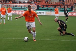Kamil Wilczek dał prowadzenie Zagłębiu na dwie minuty przed końcem meczu