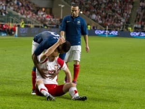Mathieu Valbuena wystąpił w rozegranym niedawno meczu towarzyskim Polska – Francja