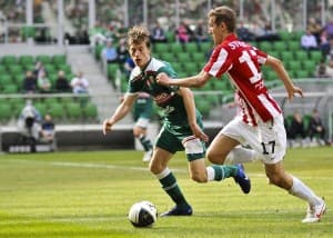 Sebastian Steblecki starał się pokazywać w ofensywie