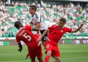 Zawodnicy Widzewa w meczu przeciwko Legii
