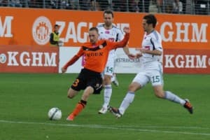 Szymon Pawłowski (z lewej) był najjaśniejszą postacią tego meczu