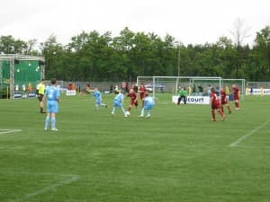 Mecz Ekoball Sanok (błękitne koszulki) - Orkan Zambrów
