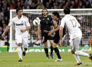 Sami Khedira, Mehmet Topal, Tino Costa, Alvaro Arbeloa, Real - Valencia, 2012