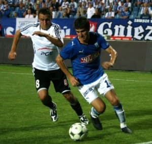Tomasz Jarzębowski (z tyłu) jeszcze za czasów gry w Bełchatowie