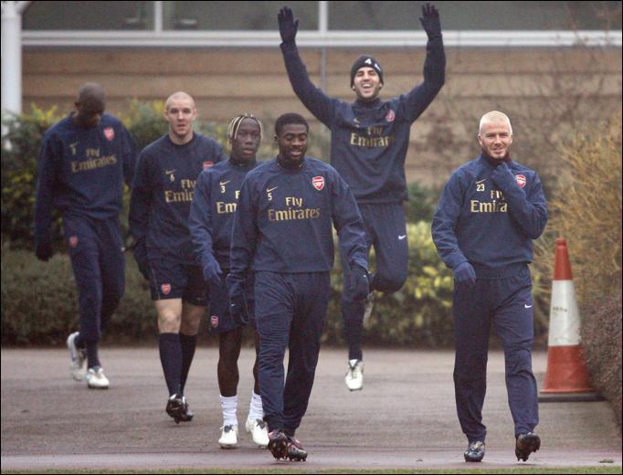 Beckham trenuje z Arsenalem